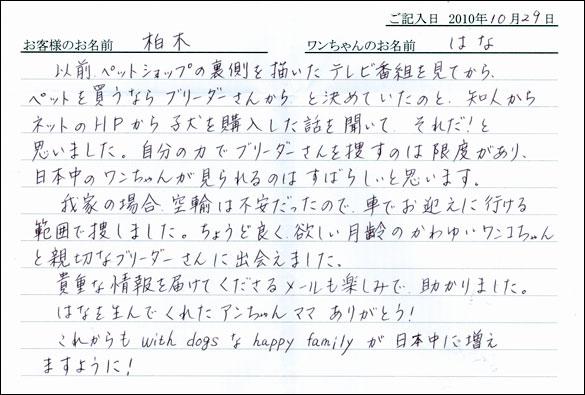 コッカーお客様の声