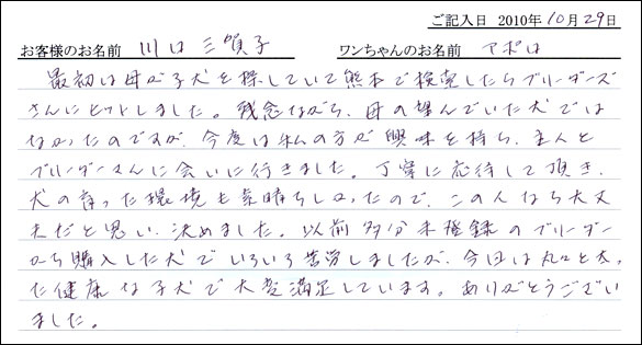 コッカーお客様の声
