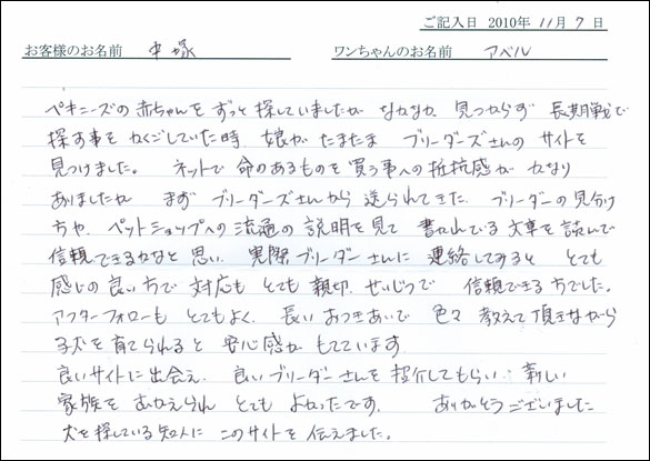 コッカーお客様の声