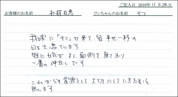 コッカーお客様の声