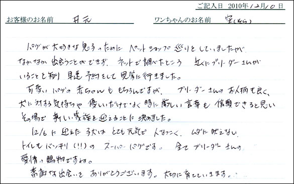 コッカーお客様の声