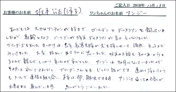 コッカーお客様の声