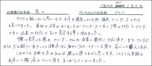 コッカーお客様の声