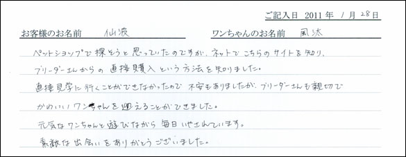 コッカーお客様の声