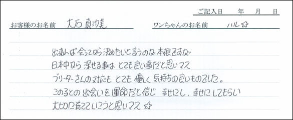 コッカーお客様の声