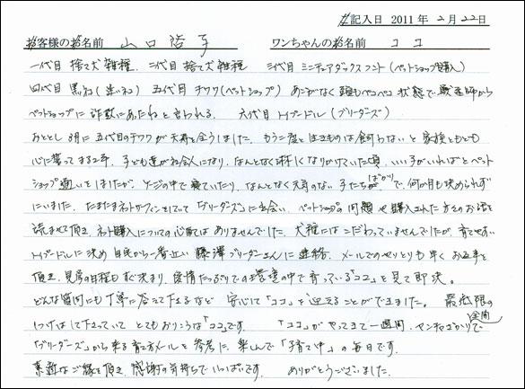 コッカーお客様の声
