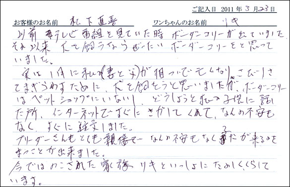 コッカーお客様の声