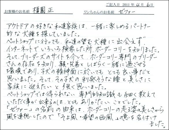 コッカーお客様の声