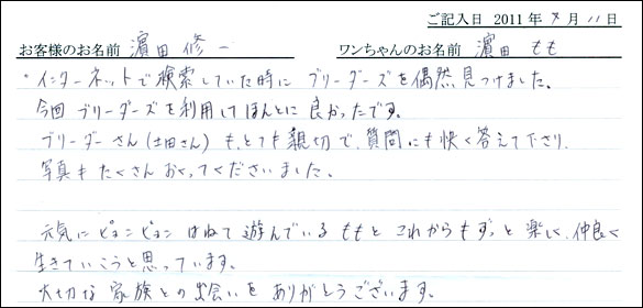 コッカーお客様の声