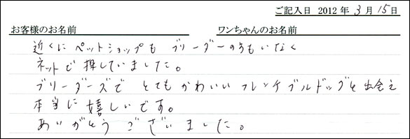 シェットランドシープドッグお客様の声