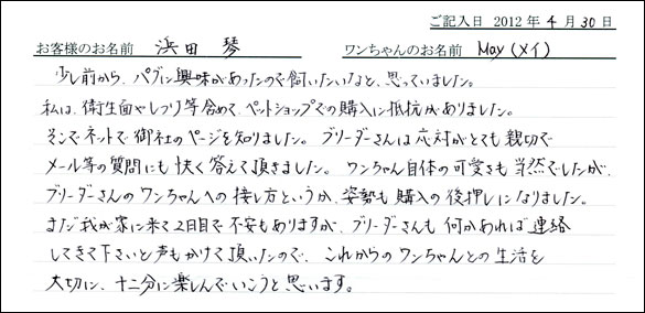 コッカーお客様の声