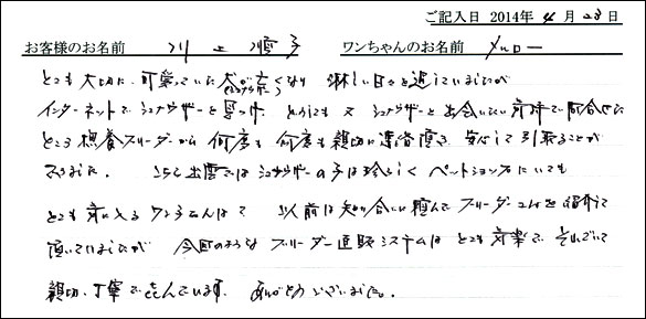 シェットランドシープドッグお客様の声