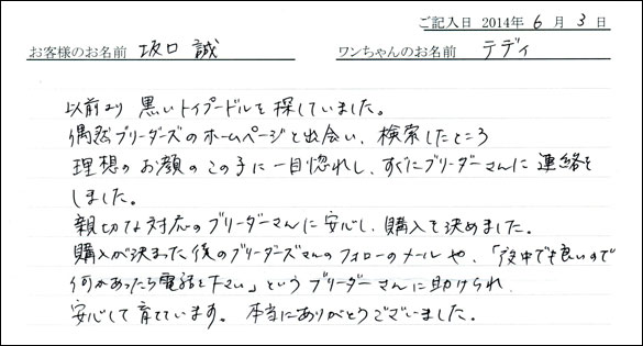 シェットランドシープドッグお客様の声