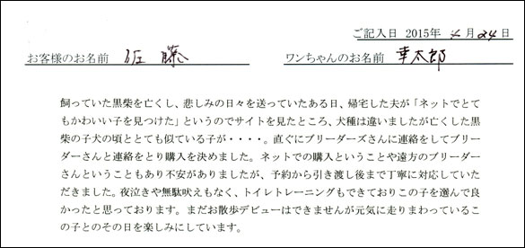 コッカーお客様の声