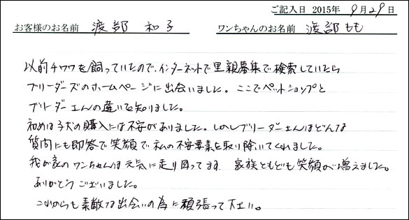 子犬お客様の声