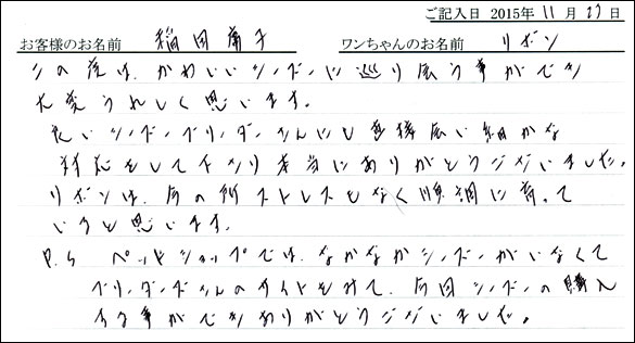 子犬お客様の声