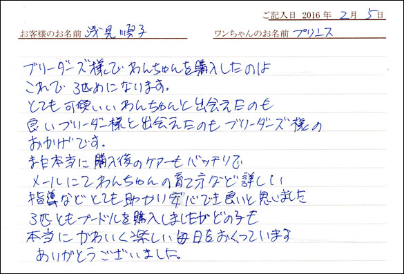 コッカーお客様の声