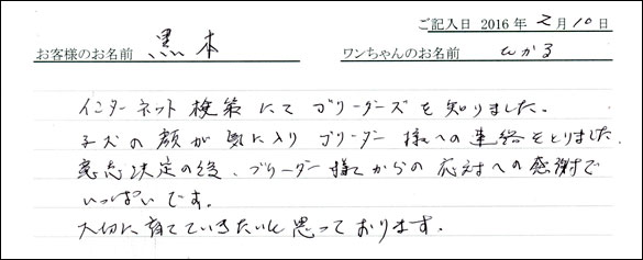 コッカーお客様の声