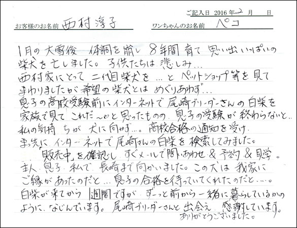 コッカーお客様の声