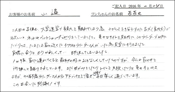 コッカーお客様の声