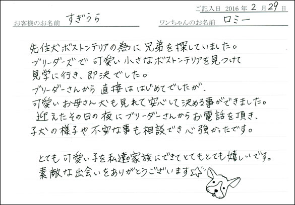 コッカーお客様の声