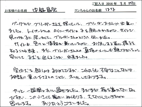 コッカーお客様の声