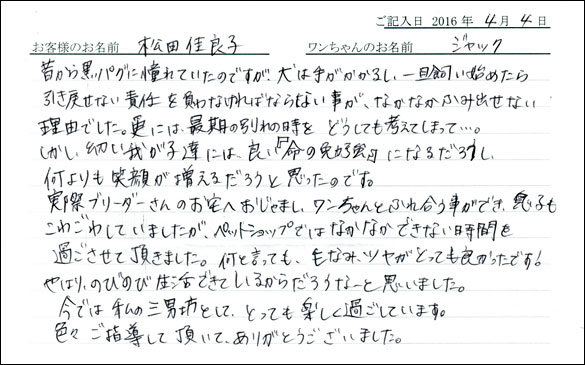 コッカーお客様の声