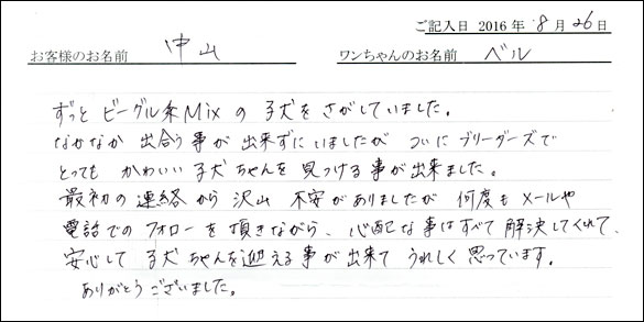 コッカーお客様の声