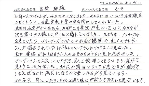 ミニチュアピンシャーお客様の声