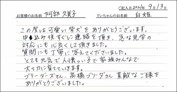 ミニチュアピンシャーお客様の声