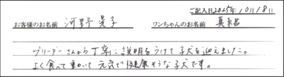 パグお客様の声
